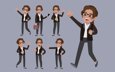 Set of people with different poses
