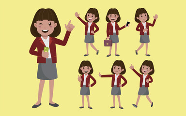 Set of people with different poses