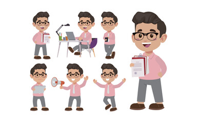 Fototapeta premium Set of people with different poses