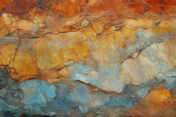 Cave Stone Old Wall With Ground Layers For Wallpaper And Background Created With Artificial Intelligence