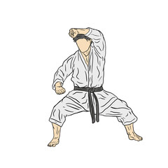 karate fighter doing technique © irvan