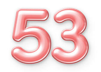 53 Number Balloon Pink