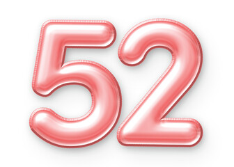 52 Number Balloon Pink