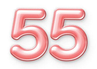 55 Number Balloon Pink