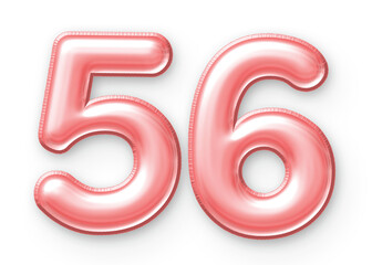 56 Number Balloon Pink