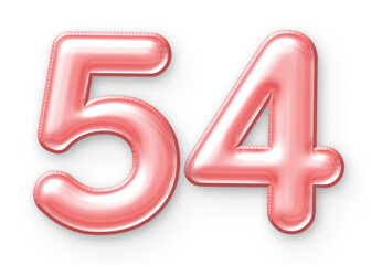 54 Number Balloon Pink