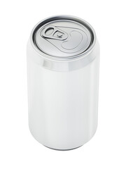 White 330ml soda can mockup. Blank package for your own designs. 3D illustration. Transparent background