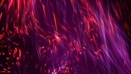 Purple red swarm of rising glowing particle light streaks. Festive shiny luxury product showcase. Soft elegant futuristic ambient and celebration backdrop. 3D illustration banner wallpaper background.