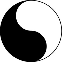 Yin yang symbol of harmony and balance. Flat style icon on transparent background 
