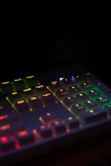 white rgb gaming mechanical keyboard © Arlington Vance