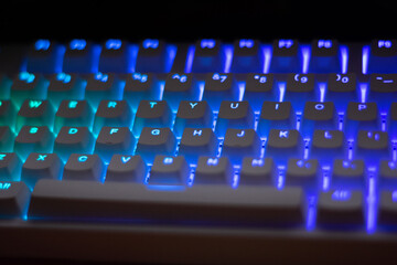 white rgb gaming mechanical keyboard
