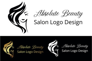 Modern professional absolute beauty salon logo design