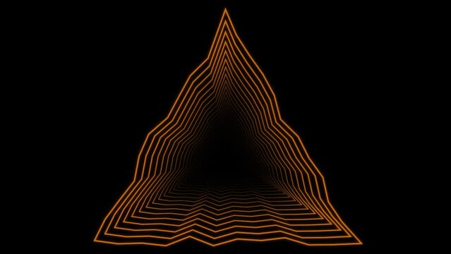 Orange Triangle Wiggle Loop Animation. Video animation Ultra HD 4K