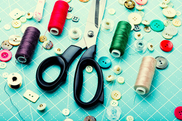 Fototapeta na wymiar Set sewing kit