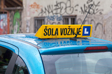 Slovenian driving school sign