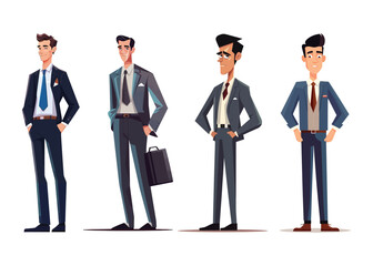 Business man with suit character illustration
