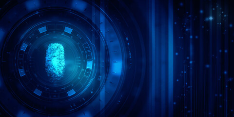 Fingerprint Scanning Technology Concept 2d Illustration