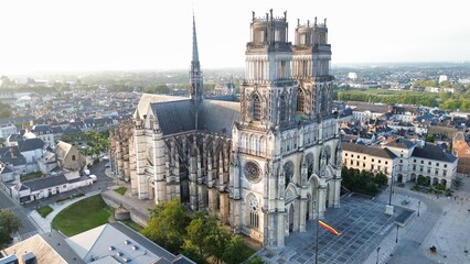 drone photo Cathédrale Sainte-Croix Orléans France europe