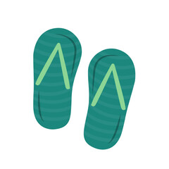 Green flip flops vector logo template in trendy style