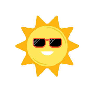 sun cartoon character Vector Illustration Logo Template