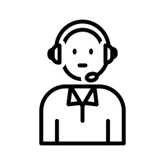 Black line icon for Assistant
