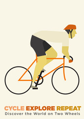road bike  simple poster template. cycling abstract vector illustration