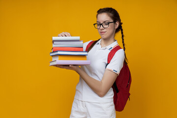 Concept of school and education with cute girl