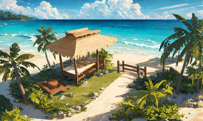 Obraz na płótnie Canvas 해변, 하늘, 휴양지 풍경