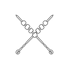 BBQ vector icon. picnic illustration sign. steak symbol or logo.