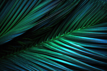 Abstract texture background, detail of dark palm leaf , Generative AI