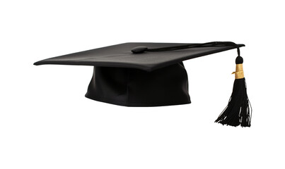 College graduation cap isolated on transparent or white background, png - obrazy, fototapety, plakaty