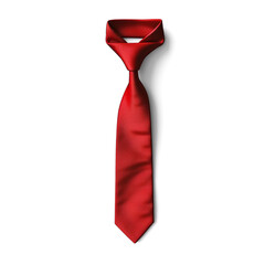Red tie isolated on transparent or white background, png