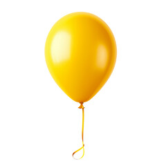 Yellow balloon isolated on a transparent or white background, png