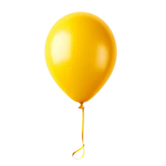 Fotobehang Yellow balloon isolated on a transparent or white background, png © Medard