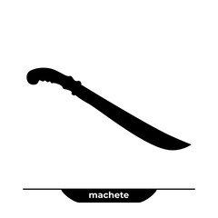 Machete silhouette or slaughter knife for slaughtering qurban animals on Eid Al Adha. Vector illustration in trendy style. Editable graphic resources for many purposes.