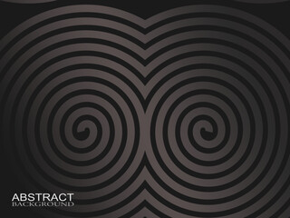 Black abstract background design. Modern wavy lines pattern (guilloche curves) in monochrome colors. Premium line texture for banners, business backgrounds. Dark horizontal vector template.