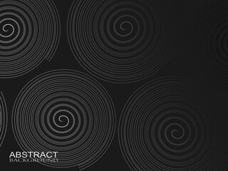 Black abstract background design. Modern wavy lines pattern (guilloche curves) in monochrome colors. Premium line texture for banners, business backgrounds. Dark horizontal vector template.