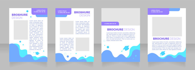 Private college tuition blank brochure layout design. Expensive fees. Vertical poster template set with empty copy space for text. Premade corporate reports collection. Editable flyer paper pages - obrazy, fototapety, plakaty