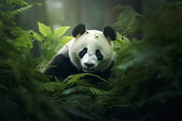 Fototapeta premium Giant panda in the forest, Chengdu, Sichuan Province, China
