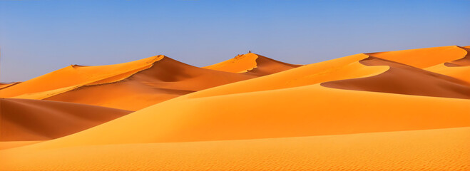 Fototapeta na wymiar Sand dunes in Sahara desert from Generative AI