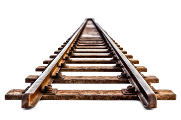 Railroad track isolated on transparent background. Generative AI railway track