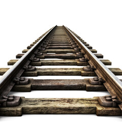 Railroad track isolated on transparent background. Generative AI railway track
