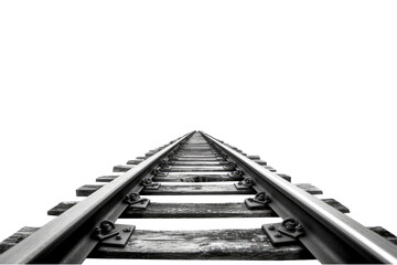 Railroad track isolated on transparent background. Generative AI railway track