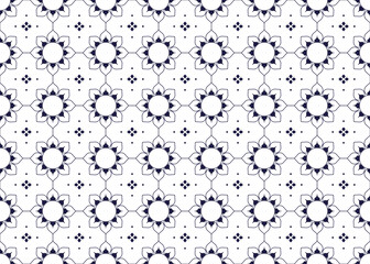 geometric and flower line ethnic fabric seamless pattern for cloth carpet wallpaper background