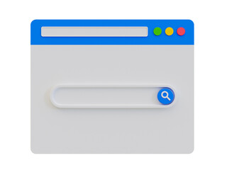 3d minimal search screen. search browser window. search bar template. web browser with empty search bar. 3d illustration. - obrazy, fototapety, plakaty