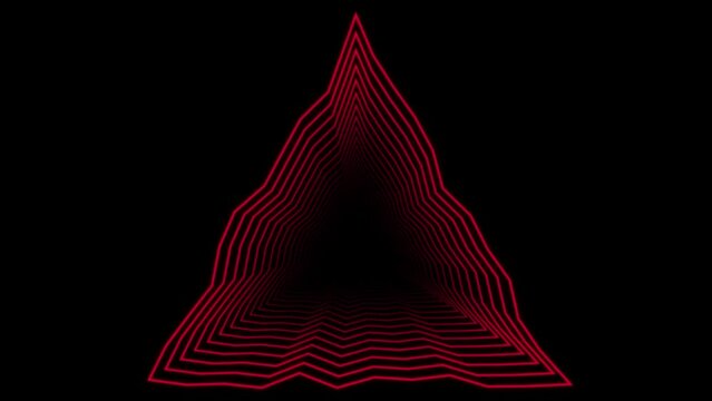 Red Triangle Wiggle Loop Animation. Video animation Ultra HD 4K