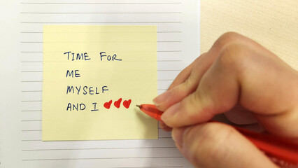 Self care concept. Time for Me Myself and I