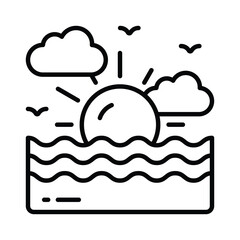 Grab this creatively designed icon of sunset in modern style, premium vector