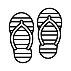 An icon of flip flops in modern style isolated on white background, editable vector