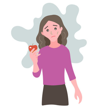 りんごを食べるのも辛い拒食症に悩む女性ともやもやした心象の背景